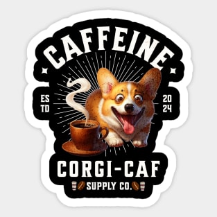 Caffeine Corgi Sticker